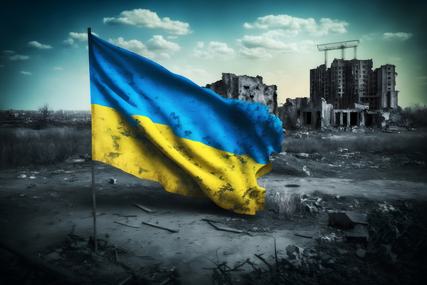ukrajina trosky vlajka
